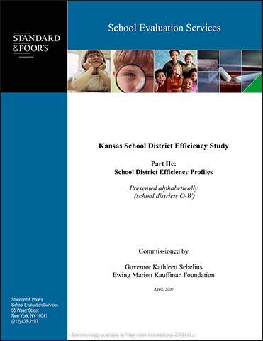Kansas School District Efficiency Study Part IIc: School District Efficiency Profiles