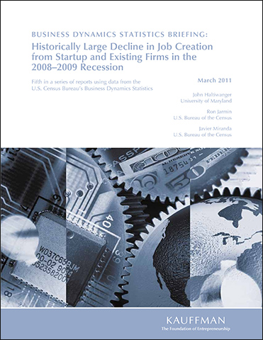 Historically Large Decline in Job Creation from Startup and Existing Firms in the 2008-2009 Recession