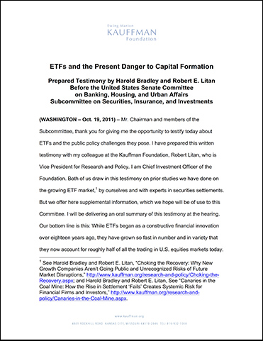 ETFs and the Present Danger to Capital Formation