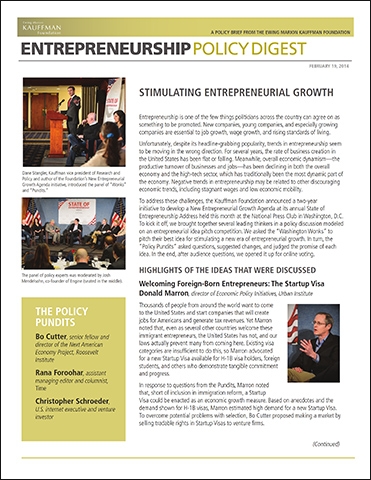 Stimulating Entrepreneurial Growth | Entrepreneurship Policy Digest
