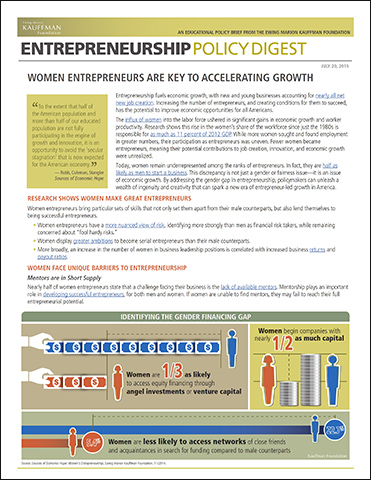 Women Entrepreneurs are Key to Accelerating Growth | Entrepreneurship Policy Digest
