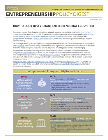 How to Cook Up a Vibrant Entrepreneurial Ecosystem | Entrepreneurship Policy Digest
