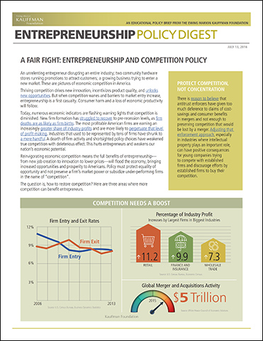 A Fair Fight: Entrepreneurship and Competition Policy | Entrepreneurship Policy Digest