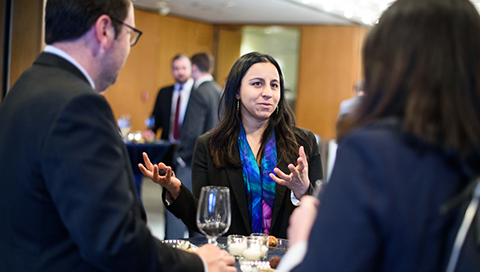 Samee Desai, director of knowledge creation and research at the Kauffman Foundation, networks at the State of Entrepreneurship Address 2018