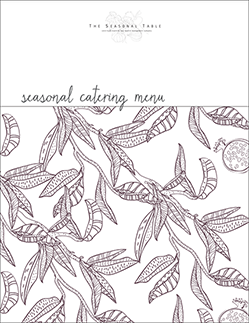 2022 Fall/Winter Seasonal Catering Menu cover