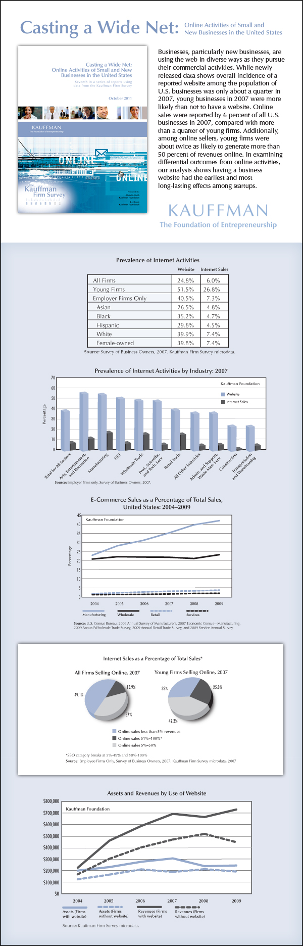 Casting a Wide Net: Online Activities of Small and New Businesses in the United States Factsheet | The Kauffman Firm Survey (KFS)