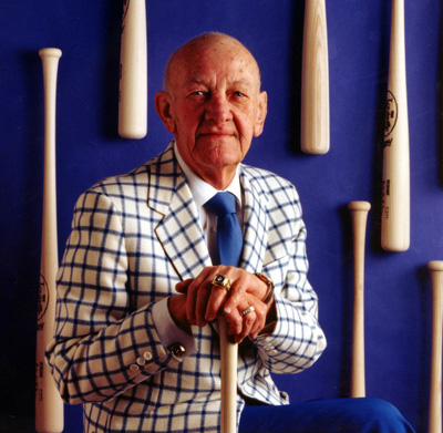 Kauffman with baseball bats