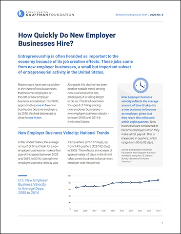 How Quickly do New Employer Businesses Hire? | Entrepreneurship Issue Brief
