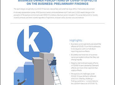 Kauffman Trends in Entrepreneurship 10: Business Owners' Perceptions of COVID-19 Effects on the Business Preliminary Findings 2020