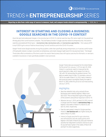 Interest in Starting and Closing a Business: Google Searches in the COVID-19 Context | Trends in Entrepreneurship, No. 6