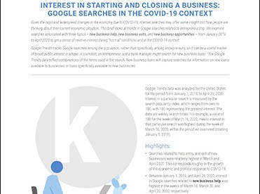 Kauffman Trends in Entrepreneurship 6: Interest in Starting and Closing a Business: Google Searches in the COVID-19 Context | Trends in Entrepreneurship, No. 6 Interest in Starting and Closing a Business: Google Searches in the COVID-19 Context