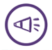 Goal 6, purple icon with a megaphone in the center