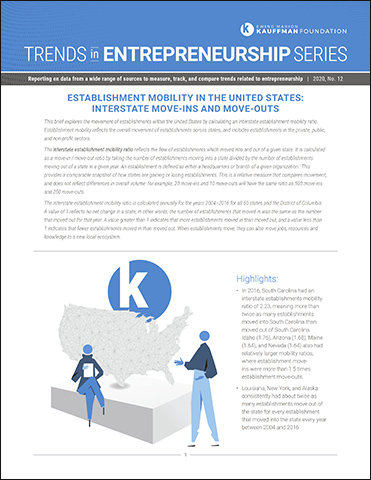 Establishment Mobility in the United States: Interstate Move-ins and Move-outs | Trends in Entrepreneurship, No. 12