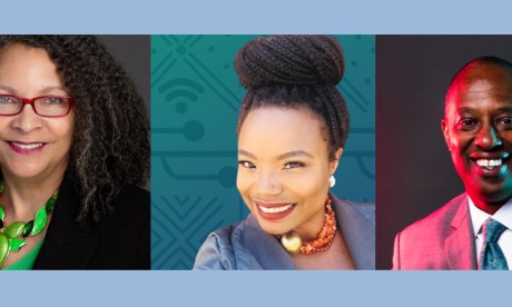 A photo collage of three Black entrepreneurship leaders: Katie Gailes, Dr. Fallon Wilson, and Ron Busby, Jr.