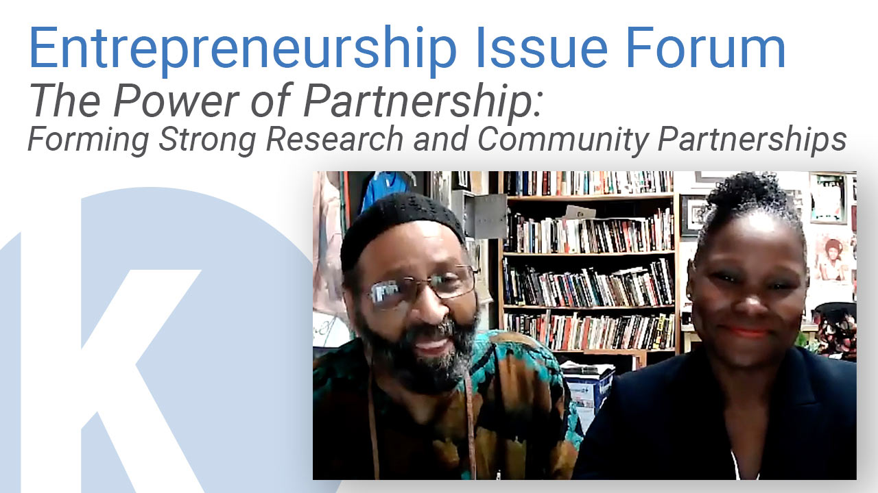 A video still from the September 2022 Entrepreneurship Issue Forum, "Kauffman Entrepreneurship Forum: The Power of Partnership"