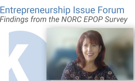 Video still from the 2022 October Issue Forum "Findings from the NORC Entrepreneurship in the Population Survey"