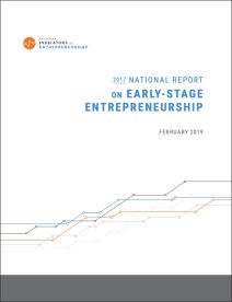 A cover of a report titled, "National Report on Early-Stage Entrepreneurship (2017)"