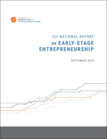 A cover of a report titled, "2018 National Report on Early-Stage Entrepreneurship"