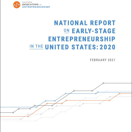 A cover of the report titled, "National Report on Early-Stage Entrepreneurship in the United States: 2020"