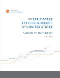 A cover of a report titled, "Early-Stage Entrepreneurship in the United States: National and State Report (2019)"