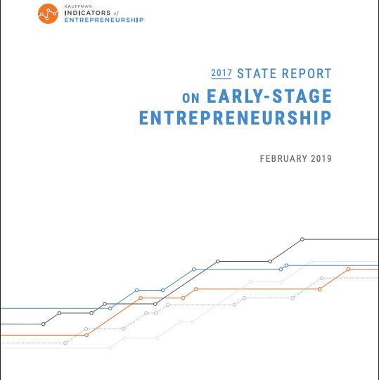 A cover of a report titled, "2017 State Report on Early-Stage Entrepreneurship"
