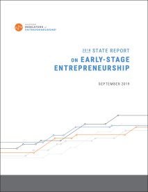 A cover of a report titled, "2018 State Report on Early-Stage Entrepreneurship"