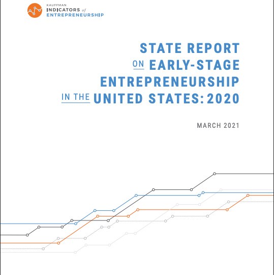 A cover of the report titled, "State Report on Early-Stage Entrepreneurship in the United States: 2020"