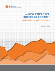 The cover of a report titled, "2018 New Employer Business Report: National and State Trends"