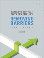 The report cover for "Access to Capital for Entrepreneurs: Removing Barriers (2023 Update)"