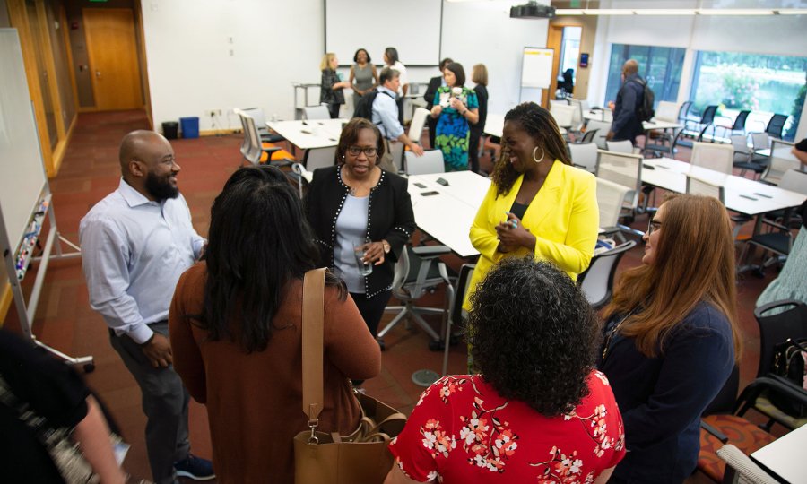 Kauffman Foundation President and CEO Dr. DeAngela Burns-Wallace meets Kauffman associates.
