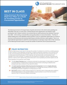 Best in Class: Using America's New Business Plan's Four Pillars as a Model for Increasing Access to Procurement Opportunities deep dive cover