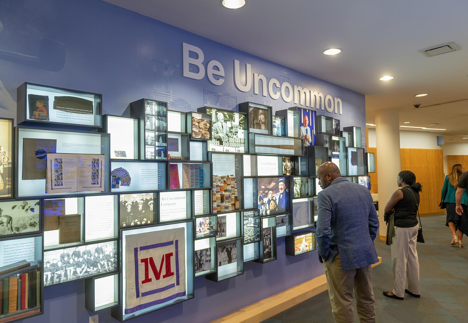 The Ewing Marion Kauffman legacy wall, "Be Uncommon", at the Kauffman Foundation Conference Center.