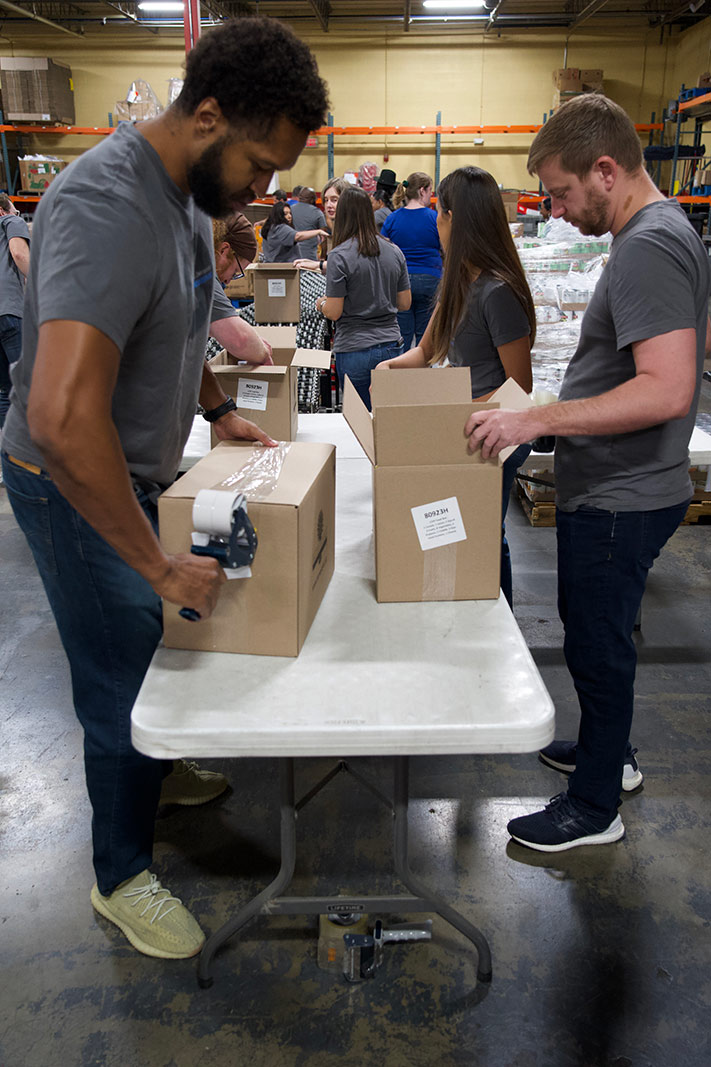 Kauffman associates volunteer at Harvesters in Kansas City, Missouri.