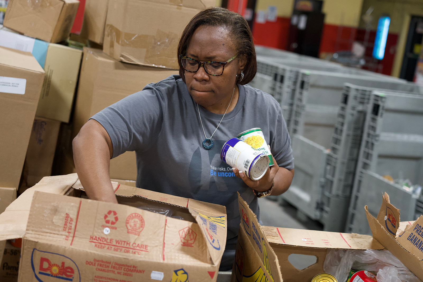 Kauffman associates volunteer at Harvesters in Kansas City, Missouri.