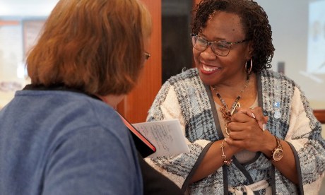 Dr. DeAngela Burns-Wallace, president and CEO of the Kauffman Foundation, in conversation with a grantee