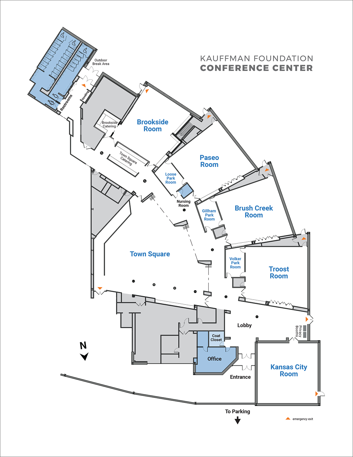 Kauffman Foundation Conference Center – Map of Rooms