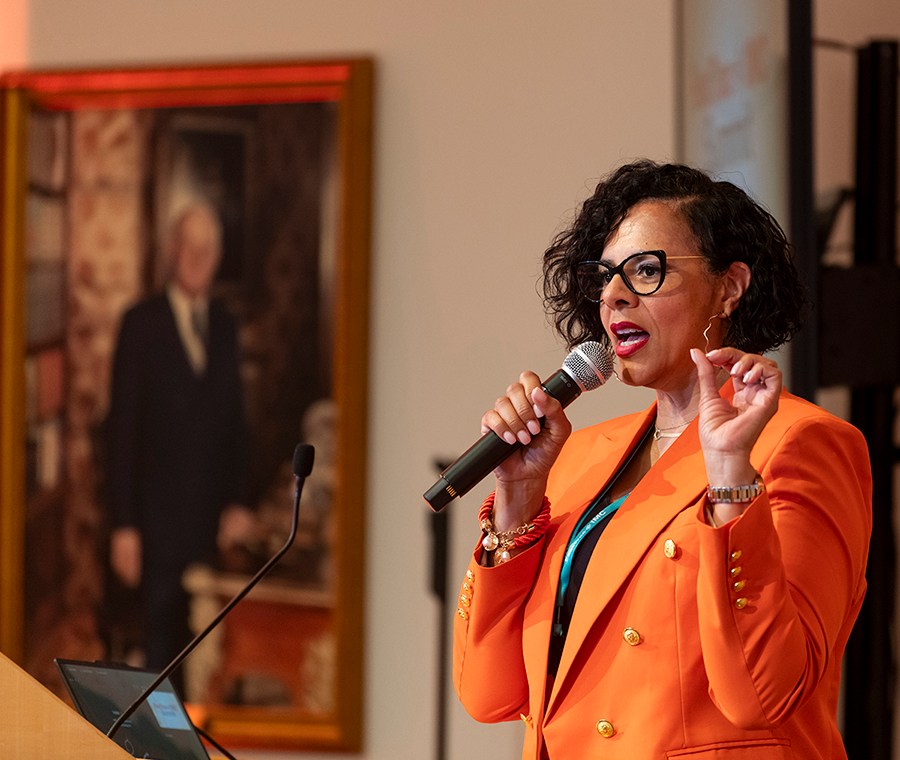 A speaker at the 2026 Kauffman FastTrac and 1 Million Cups Summit in Kansas City, Missouri.