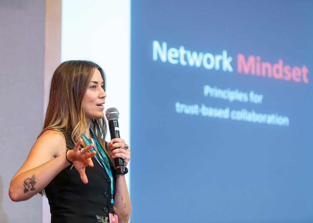 A speaker at the 2026 Kauffman FastTrac and 1 Million Cups Summit in Kansas City, Missouri.
