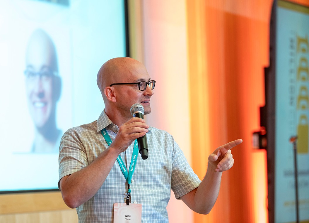 A speaker at the 2026 Kauffman FastTrac + 1 Million Cups Summit