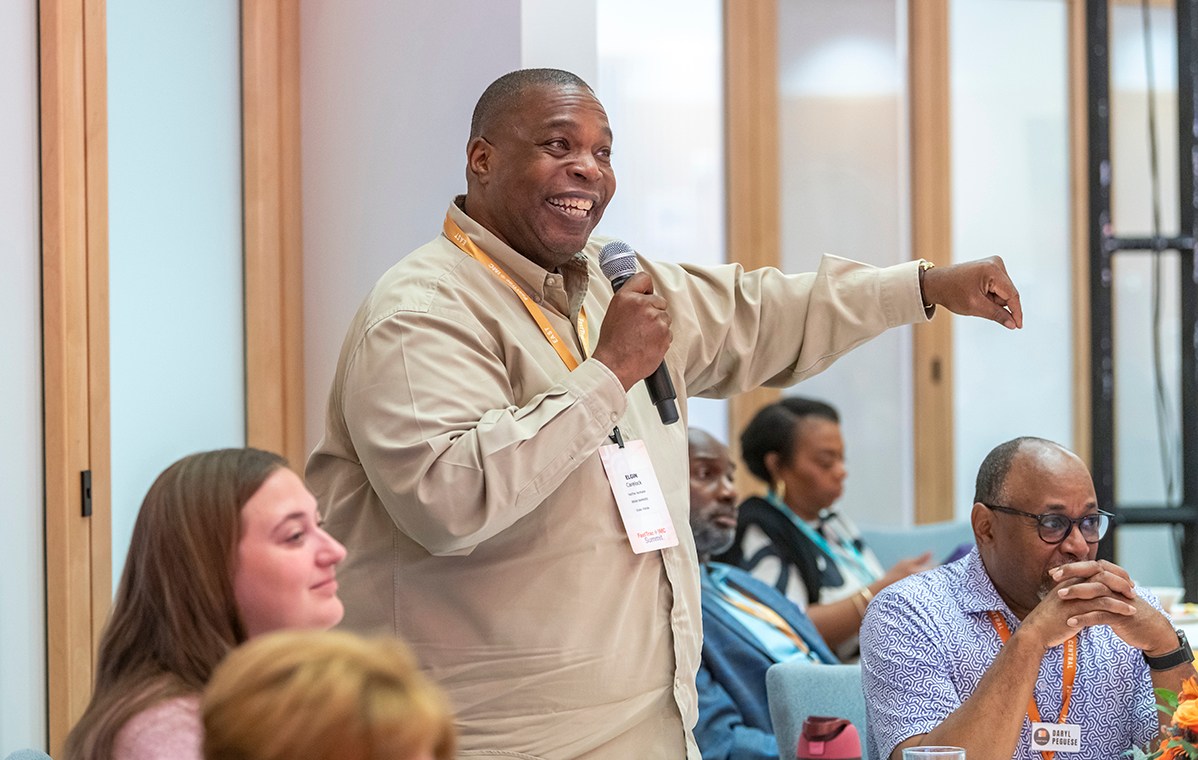 A speaker at the 2026 Kauffman FastTrac + 1 Million Cups Summit