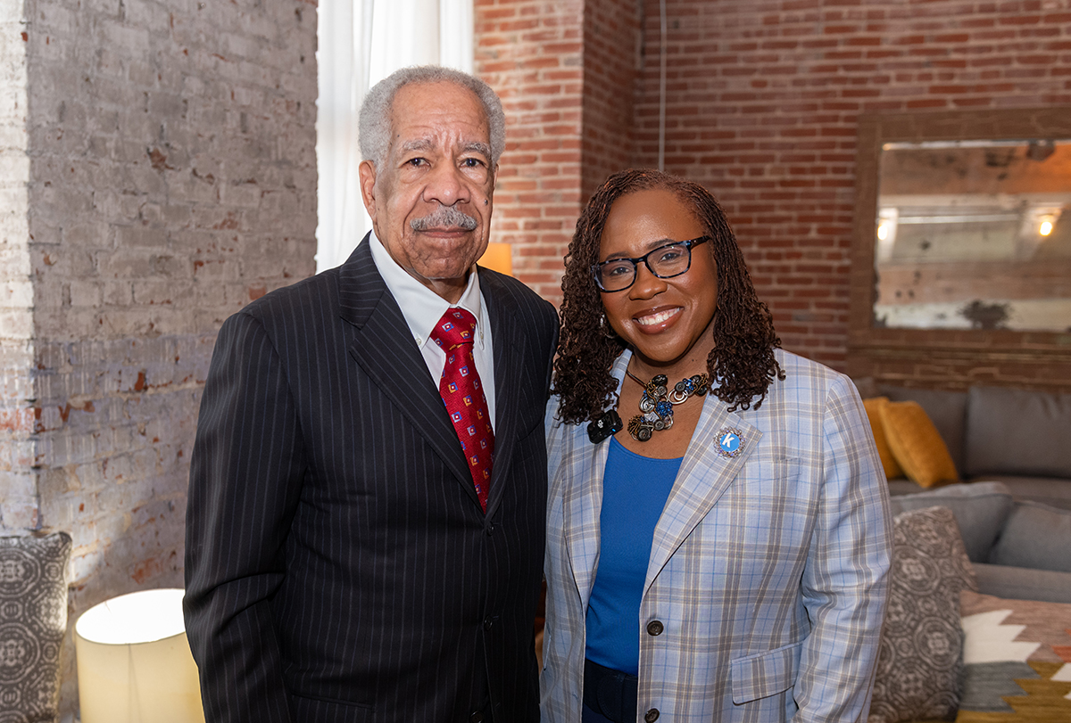 Lou Smith and Dr. DeAngela Burns-Wallace at the Kauffman Uncommon Visionary Award breakfast