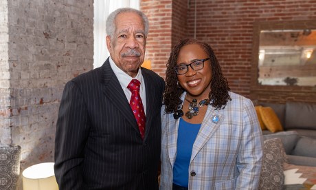 Lou Smith and Dr. DeAngela Burns-Wallace at the Kauffman Uncommon Visionary Award breakfast